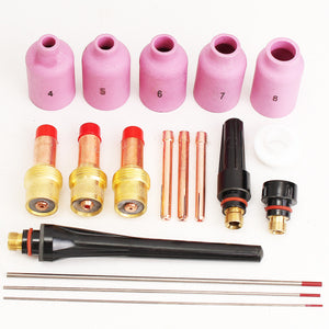 18 pcs TIG Welding Torch Gas Lens Kit WP-17 WP-18 WP-26 WT20