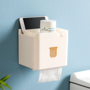 Jordan&Judy 3 in 1 Waterproof Wall Mounted Bathroom Tissue Box Roll Issue Facial Tissue Dispenser Adhesive Hanging Cell Phone Holder from Xiaomi Youpin