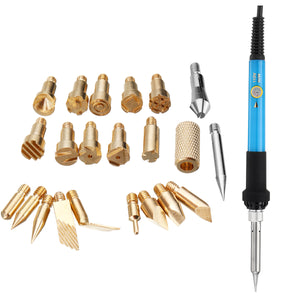 60W 110V/220V 200-450 Adjustable Temperature Electric Solder Iron Welding Tool US Plug + Interchangeable Brass Tips