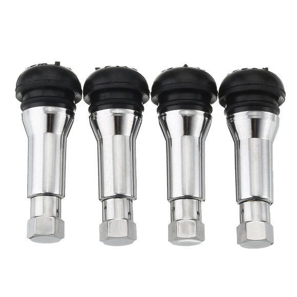 4pcs TR414 Aluminium Tubeless Snap In Wheel Tyre Tire Valve Stem Rubber Dust Caps