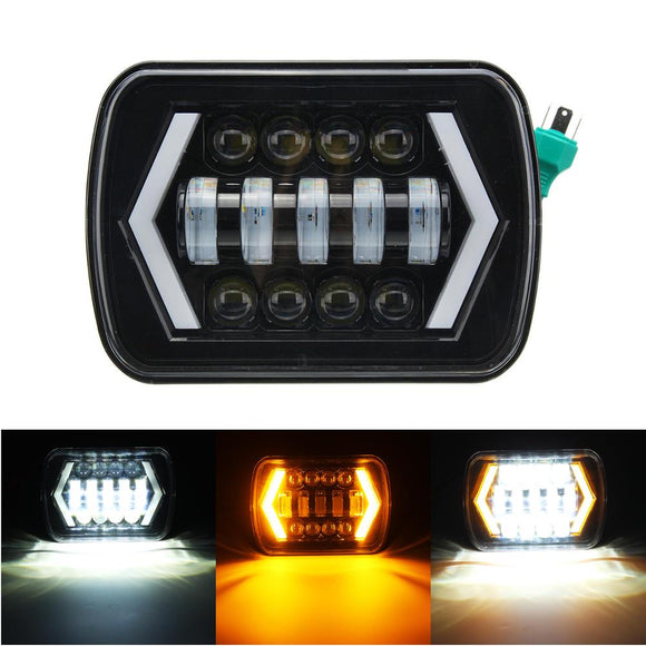 7x6 5X7 55W H4 LED Headlights DRL 1PCS for Jeep/Cherokee XJ/Wrangler YJ/Toyota Pickup