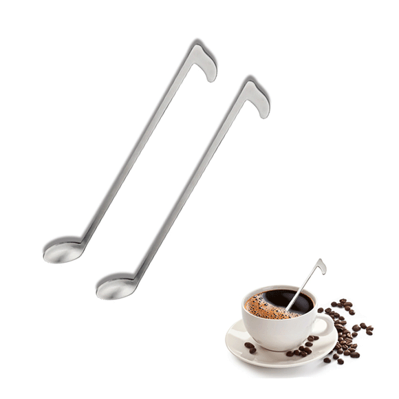 KCASA KC-FS06 Stainless Steel Long Handle Music Note Shape Tea Coffee Stirring Spoon Scoop Tea Spoon