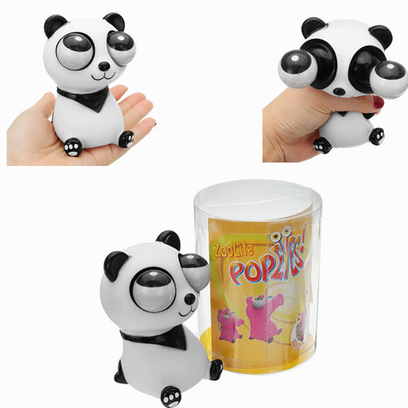 Pop Eyes Squishy Stress Reliever Toy Panda Squeeze Animal Funny Gift Toy With Retail Box