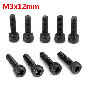 25/50/100pcs Metric Thread M3x12mm Hexagon Socket Cap Head Steel Screw Bolt