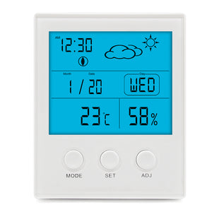 CH-904 Thermo-hygrometer Humidity Tester Weather Station Calendar LED Backlight