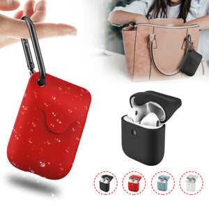 Liquid Silicone Shockproof Waterproof Earphone Storage Case with KeyChain for Apple Airpods 1 / 2