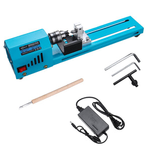 150W 12V-24V Mini Beads Machine Miniature Lathe DIY Woodworking Lathe Grinding Polishing Wood Working DIY Lathe Polishing Drill Rotary Tool