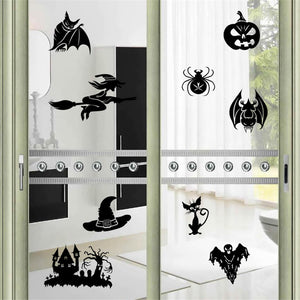 Halloween Home Decoration Removeable Witch Series Wall Stickers Toys Ornament Props Kids