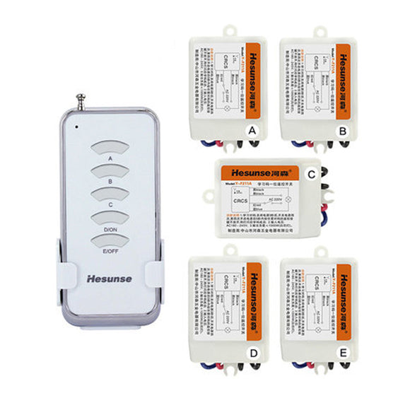 Five Ways Digital RF Wireless Remote Control Switch 220V 5Ch Receivers And 1 Transmitter 110V 315mhz