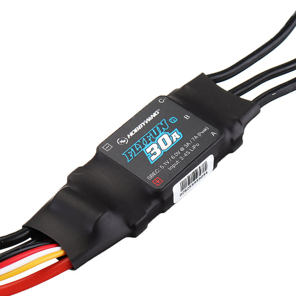 Hobbywing FlyFun 30A V5 MINI Brushless ESC Support 2-4S Lipo Battery With 6V/7A BEC For RC Helicopter Airplane