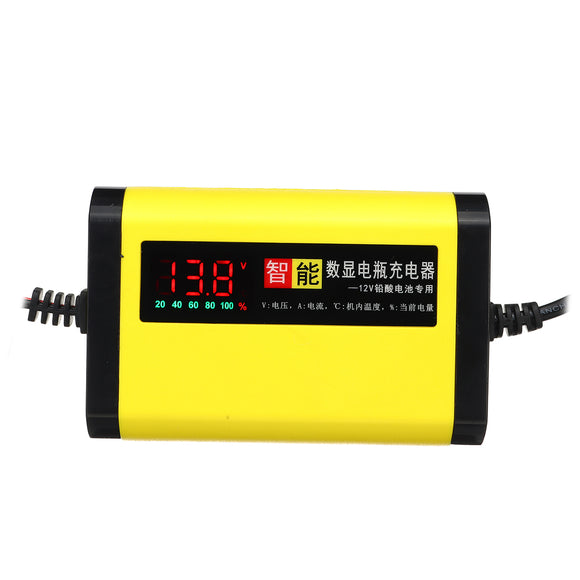 100-240V LCD Intelligent Battery Charger 12V 2A Full Automatic Car Motorcycle 3 Stages Lead Acid Charging Maintainer