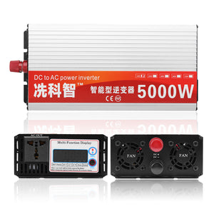 DC 12V/24V/48V To AC 220V 5000W Modified Sine Wave Intelligent Power Inverter Dual LCD Display Converter