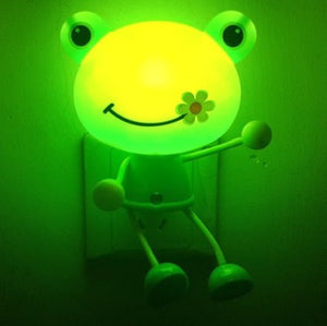 Light Control Cartoon LED Night Light Wall Light Cute Kid Room Decor Gift Frog Cat