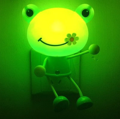 Light Control Cartoon LED Night Light Wall Light Cute Kid Room Decor Gift Frog Cat