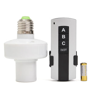 E27 Screw Wireless Remote Control Light Lamp Bulb Holder Cap Switch Socket