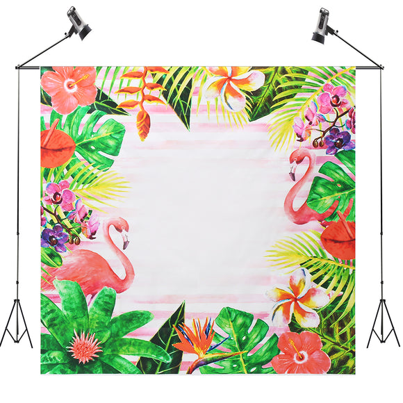 5x5FT Flamingo Flower Theme Photography Backdrop Studio Prop Background