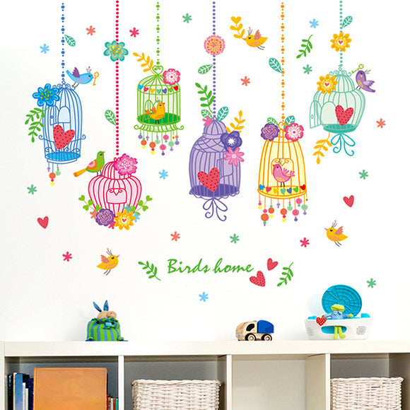 Removable Children Room Wall Stickers Crystal Bottle Countryside Kids Bedroom Playroom Decoration