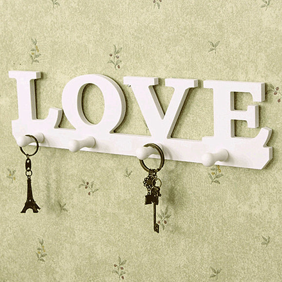 Creative Vintage White LOVE Robe Hook Clothes Holder Sundries Hanger Wall Decor