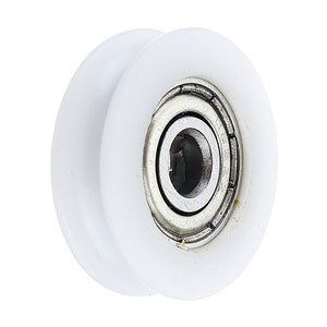 5x24x7mm U Notch Nylon Round Pulley Wheel Roller For 3.8mm Rope Ball Bearing