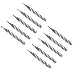 Drillpro 10pcs 1mm 4 Flutes Milling Cutter Tungsten Carbide End Mill Cutter CNC Tool