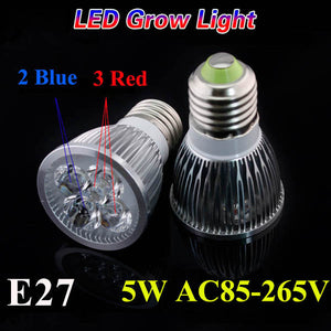 5W E27 3 Red 2 Blue Garden Plant Grow LED Bulb Greenhouse Plant Seedling Growth Light