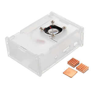 3x Heat Sink Kit +Transprent Acrylic Case+Cooling Fan For Raspberry Pi 3 Model B