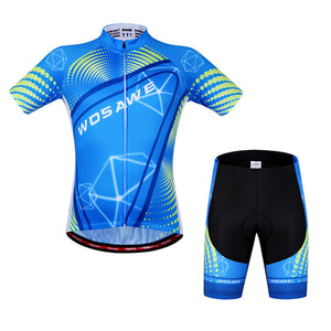 WOSAWE Unisex Cycling Shorts Suits Short Sleeve Set Bicycle Jersey Sports Shorts Summer Reflective