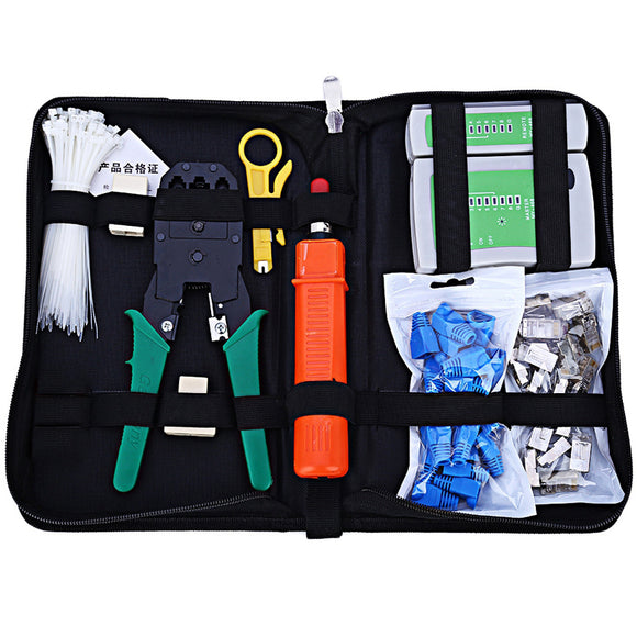 Network Computer Maintenance Repair Tool Kit Cable Tester Cross Flat Screwdriver Crimper Plier