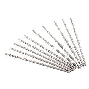 Drillpro 10Pcs 0.4-2.0mm Drill Bit HSS High Speed Steel Straight Shank Twist Drill Bit For Hand Twist Drill