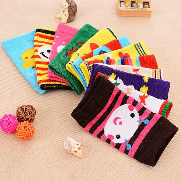 5Pairs of Baby Infant Safety Crawling Short Knee Socks Cartoon Pads Leg Protector Kneepad