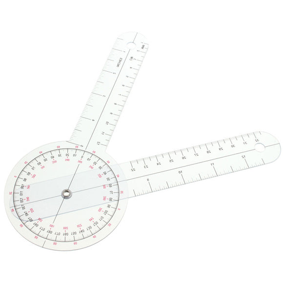 Physio Clear Plastic Goniometer Angle Ruler Joint Bend Measure Measuring