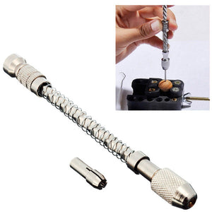 Mini Pin Vise Wood Spiral Semi-automatic Hand Drill with Chuck for Jewelry Tool Micro Twist Bit