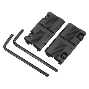 2Pcs 11mm Dovetail to 20mm Picatinny Weaver Rail Converter Adapter Scope Mount w/ Wrench