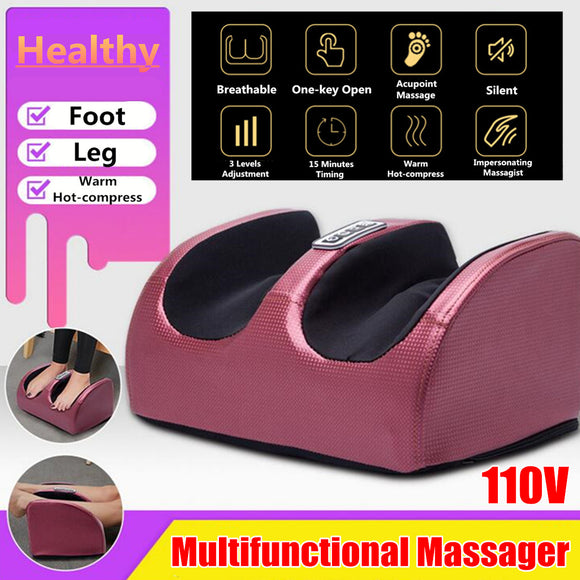 Shiatsu Kneading Electric Foot & Leg Massager 3 Levels Adjustment Warm Hot-compress 110V