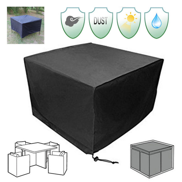 IPRee 115x115x74cm Outdoor Garden Yard Patio Waterproof Cube Table Furniture Cover Rain Protection