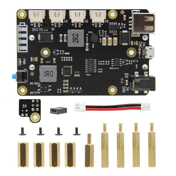 X705 UPS HAT 18650 5.1V 8A Output Smart Uninterruptible Power Management Expansion Board for Raspberry Pi 4B/3B+/3B