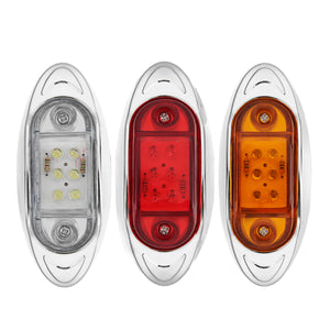 LED Car Side Marker Indicator Lights Chrome Base Lamp 12V 1PCS for Truck Trailer Lorry Van Bus