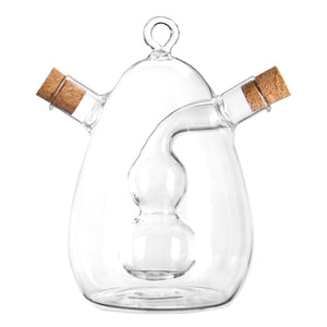 Oil Vinegar Pourer Storage Bottles Condiment Cruet Dispenser Glass Bottle