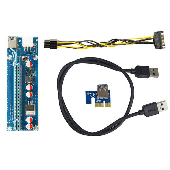 Segotep 0.6m USB 3.0 PCI-E Express 1x to16x Extender Riser Board 5 Capacitances Card Adapter Mining