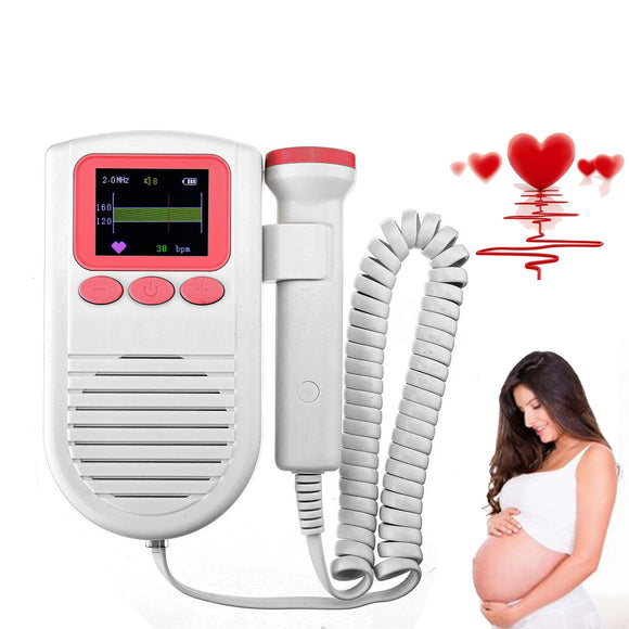 LCD Baby Fetal Doppler Heart Monitor Portable Ultrasound Fetal Heart Monitor Alarm Function