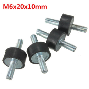 4pcs M6x20x10mm Rubber Shock Absorber Doubles Ends Rubber Mounts Vibration Isolator Mounts