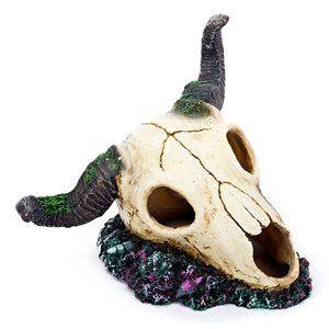 Yani Aquarium Fish Tank Decoration Ornament Resin Emulational Skelecton Head Bone Skull