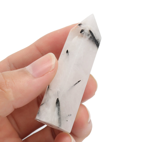 100% Natural Rainbow Moonstone Obelisk Point Crystal Quartz Stone Wand Healing Stone