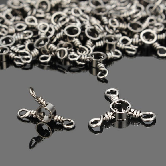 Maxcatch 50pcs Triple Swivel Connector 3 Way Fishing Swivels Fishing Tackle