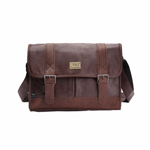 Vintage Men PU Leather Shoulder Bags Satchel Briefcase Laptop Travel Bags