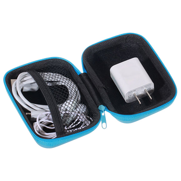 Universal PU Leather Power Bank Earphone Headset Usb Cable Digital Accessories Storage Bag