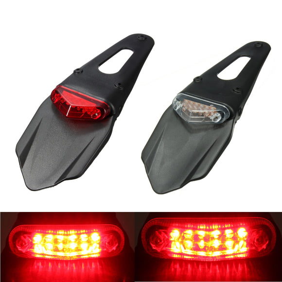 Motorcycle Fenders 12 LED Lamp Stop Break Rear Tail Red Light Universal