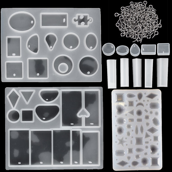 113Pcs DIY Resin Casting Mould Pendant Molds Jewelry Making Silicone Craft Kit