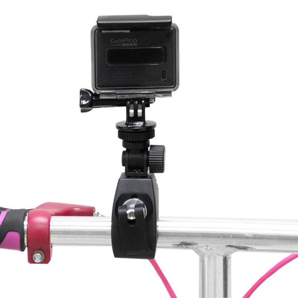 PULUZ Black Motorcycle Bicycle Handlebar Holder with Tripod Mount Screw for Gopro SJCAM Yi