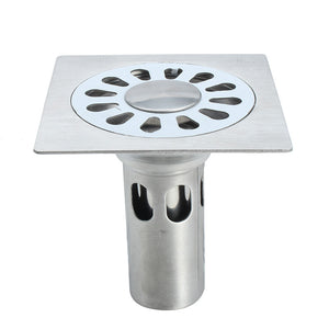 10cm Stainless Steel Floor Drain Double Anti Odor Square for Bathroom Kitchen Shower